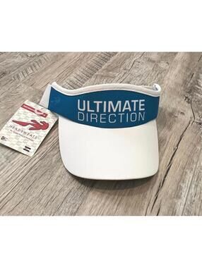 New Ultimate Direction Headsweats Tempo Visor White and Blue One Size